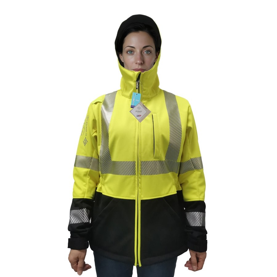 Neilsen FR ARC Rated Hi-Vis Yellow Black Softshell Ladies Fleece Ladies Jacket